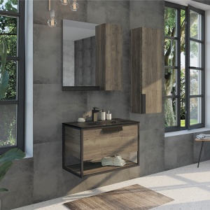 COMFORTY Зеркало-шкаф БОНН-75 Дуб дымчатый (Ш730хВ800хГ140) (Зеркало Короб №1+Шкаф к зеркалу Короб №2) COMFORTY Зеркало-шкаф БОНН-75 Дуб дымчатый (Ш730хВ800хГ140) (Зеркало Короб №1+Шкаф к зеркалу Короб №2)