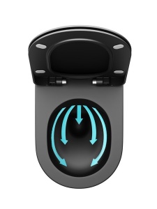 Унитаз подвесной Uni Chrome RimOFF (безободковый) ЧЕРНЫЙ в Сочи и Адлере