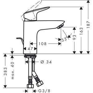 71100000 Logis Hansgrohe Смеситель для раковины 100, однорычажный, с донным клапаном в Сочи и Адлере 71100000 Logis Hansgrohe Смеситель для раковины 100, однорычажный, с донным клапаном в Сочи и Адлере