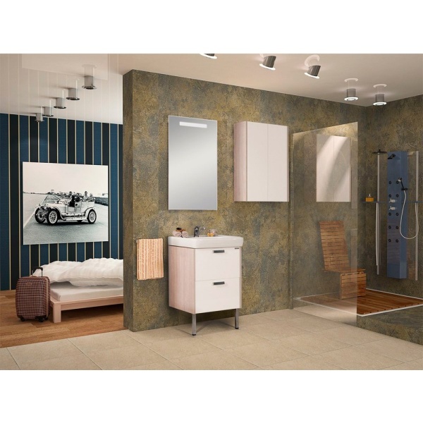 ЙОРК 50 зеркало белый со светильником в Сочи и Адлере ЙОРК 50 зеркало белый со светильником в Сочи и Адлере