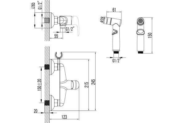 Смеситель Lemark Pramen LM3318BL с гигиеническим душем в Сочи и Адлере