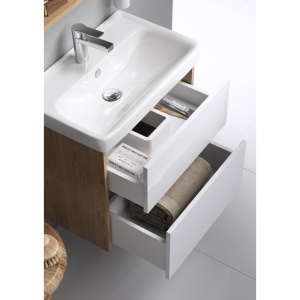 СИТИ 50 Тумба ДУБ КАНАДСКИЙ подвесная, два ящика с раковиной МИНИ 50 (Ш50хВ59хГ38) в Сочи и Адлере СИТИ 50 Тумба ДУБ КАНАДСКИЙ подвесная, два ящика с раковиной МИНИ 50 (Ш50хВ59хГ38) в Сочи и Адлере