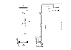 Стойка для душа c термостатом UNO Matt Gold в Сочи и Адлере Стойка для душа c термостатом UNO Matt Gold в Сочи и Адлере