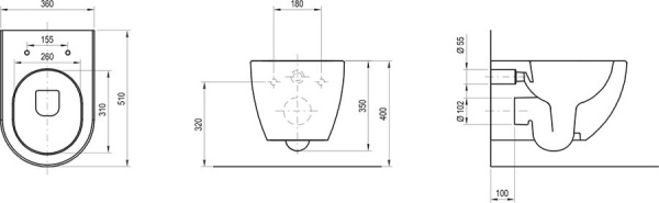 Унитаз подвесной Uni Chrome RimOFF (безободковый) ЧЕРНЫЙ в Сочи и Адлере