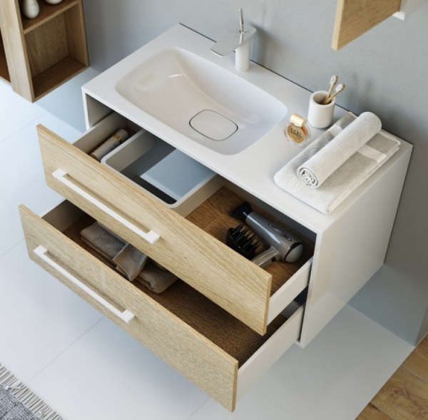 МАЙАМИ 90/L Тумба подвесная ЛЕВАЯ, два ящика, c раковиной MALAGA 900L (Ш92хВ54хГ45) в Сочи и Адлере МАЙАМИ 90/L Тумба подвесная ЛЕВАЯ, два ящика, c раковиной MALAGA 900L (Ш92хВ54хГ45) в Сочи и Адлере