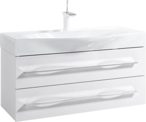 МИЛАН 100 Тумба подвесная, два ящика, белая с раковиной БЕРГАМО 100 (Ш100хВ53,5хГ50,5) МИЛАН 100 Тумба подвесная, два ящика, белая с раковиной БЕРГАМО 100 (Ш100хВ53,5хГ50,5)