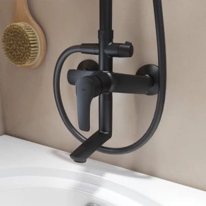 Смеситель с верхним душем и изливом, черный матовый, Ray, IDDIS, RAYBL3Fi06 в Сочи и Адлере Смеситель с верхним душем и изливом, черный матовый, Ray, IDDIS, RAYBL3Fi06 в Сочи и Адлере