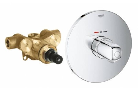 Центральный термостат GROHE Grohtherm 1000 (внешняя и встраиваемая части), хром 34573000