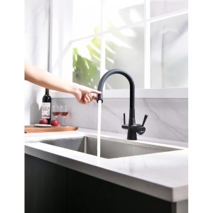 Смеситель Lemark Comfort LM3075BL для кухни с подключением к фильтру с питьевой водой, черный в Сочи и Адлере Смеситель Lemark Comfort LM3075BL для кухни с подключением к фильтру с питьевой водой, черный в Сочи и Адлере