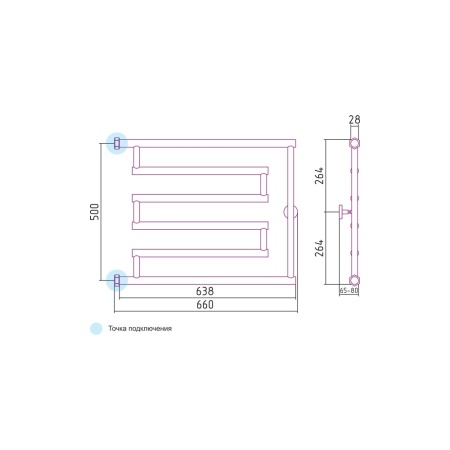 High-Tech полотенцесушитель model "L"  в Сочи и Адлере
