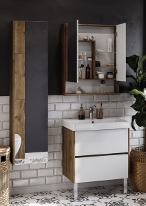 Сканди 70 зеркало-шкаф белый/дуб рустикальный в Сочи и Адлере Сканди 70 зеркало-шкаф белый/дуб рустикальный в Сочи и Адлере