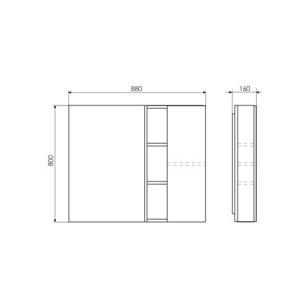 COMFORTY Зеркало-шкаф "Милан-90" белый глянец в Сочи и Адлере