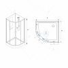 Душевая кабина 90*90*200 RGW AN-208 Полукруг/Мат.хром/Прозрачное/5 мм в Сочи и Адлере