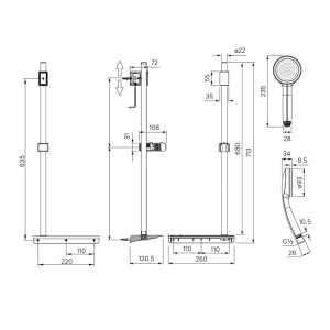 Душевой гарнитур, хром, SpaHome, IDDIS, SPA1F68i16 в Сочи и Адлере
