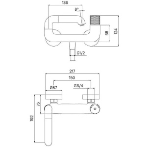 Смеситель для ванны, TWIBLBTi02WA в Сочи и Адлере
