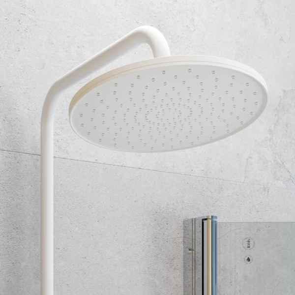 Смеситель для ванны с верхним душем, белый матовый, Shelfy, IDDIS, SHEWTBTi06 в Сочи и Адлере Смеситель для ванны с верхним душем, белый матовый, Shelfy, IDDIS, SHEWTBTi06 в Сочи и Адлере