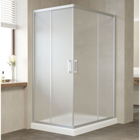 Душевой уголок Vegas Glass ZA-F 120*90 07 10 профиль матовый хром, стекло сатин в Сочи и Адлере