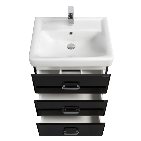 АМЕРИНА 60 М 3 ящика на ножках тумба черный глянец (тигода 60)