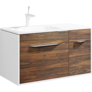 MALAGA 90 Тумба подвесная цвет крафт тёмный, ЛЕВАЯ с раковиной MALAGA 90 (Ш92хВ52хГ45) MALAGA 90 Тумба подвесная цвет крафт тёмный, ЛЕВАЯ с раковиной MALAGA 90 (Ш92хВ52хГ45)