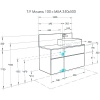 МИШЕЛЬ 100 Тумба-умывальник дуб Эндгрейн/Белый (раковина MILA 350x500/Infinity 60) без столешницы в Сочи и Адлере