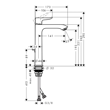 31183000 HG Metris Смеситель для раковины, однорычажный 200 в Сочи и Адлере 31183000 HG Metris Смеситель для раковины, однорычажный 200 в Сочи и Адлере