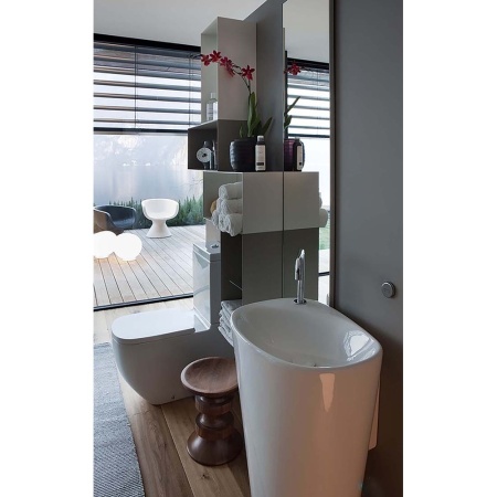 PALOMBA Свободностоящая раковина 52,5*43,5 см с отв. для смесителя, с креплением к стене в Сочи и Адлере