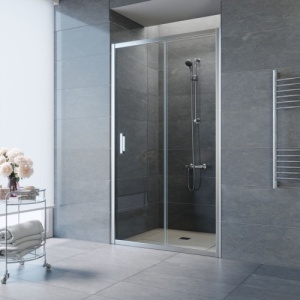 Дверь в душевой проем ZP TUR NOVO h1900 120 08 01 профиль глянцевый хром стекло прозрачное,ручка  квадро