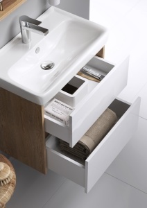 СИТИ 60 Тумба ДУБ КАНАДСКИЙ подвесная, два ящика с раковиной MODUO SLIM 60 (Ш60хВ59хГ38) в Сочи и Адлере СИТИ 60 Тумба ДУБ КАНАДСКИЙ подвесная, два ящика с раковиной MODUO SLIM 60 (Ш60хВ59хГ38) в Сочи и Адлере