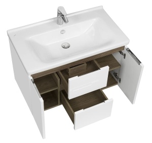 Рене Тумба-умывальник 80 белый/грецкий орех  (раковина приобретается отдельно Fest 80) (Раковина Миранда 80) в Сочи и Адлере Рене Тумба-умывальник 80 белый/грецкий орех  (раковина приобретается отдельно Fest 80) (Раковина Миранда 80) в Сочи и Адлере