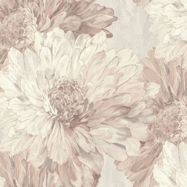 Обои Euro Decor Stella, винил на флизелиновой основе, 1,06*10,05м, Бежевый, Розовый мотив