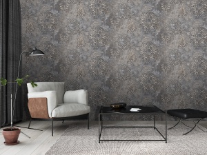 Обои Victoria Stenova Leonardo винил на флизелиновой основе, 1.06*10.05 м, золотисто-графитовый мотив в Сочи и Адлере