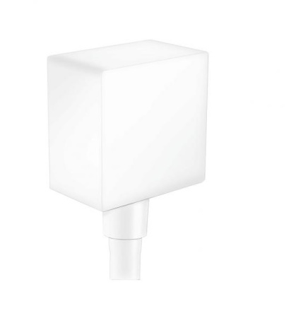 26455700 HG FixFit Square Шланговое подсоединение с клапаном обратного тока, матовый белый