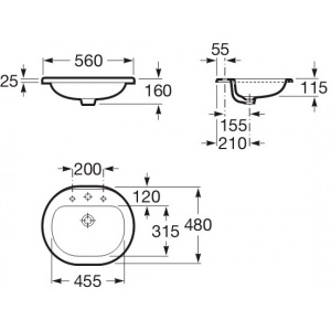 Раковина CORAL 56 x 48 встраиваемая в Сочи и Адлере Раковина CORAL 56 x 48 встраиваемая в Сочи и Адлере