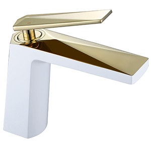 Смеситель для умывальника VENTURO белый+ золото Смеситель для умывальника VENTURO белый+ золото