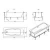 Акриловая прямоугольная ванна SURESTE 160х70, без панелей, без монтажного комплекта, без подголовника в Сочи и Адлере