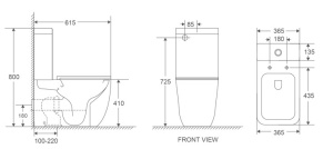 Унитаз-компакт Kerald LEO безободковый Торнадо,615*365*800мм, сиденье дюропласт, микролифт (soft close)  в Сочи и Адлере Унитаз-компакт Kerald LEO безободковый Торнадо,615*365*800мм, сиденье дюропласт, микролифт (soft close)  в Сочи и Адлере
