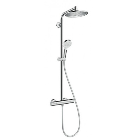 27268000 HG Crometta S 240 1jet Showerpipe, EcoSmart, 9 л/мин, душевая система для душа с термостатом