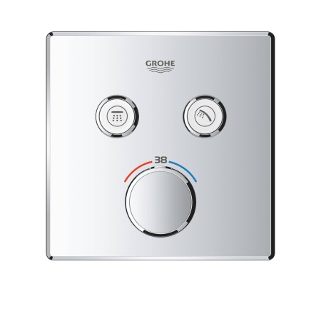 29124000 Внешняя часть термостатического смесителя на 2 выхода GROHE Grohtherm SmartControl, хром  в Сочи и Адлере
