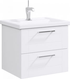 МАНЧЕСТЕР 70 Тумба подвесная, два ящика, белая с раковиной ФОСТЕР 70 (Ш71хВ54хГ46) MAN01072+Фостер 70  МАНЧЕСТЕР 70 Тумба подвесная, два ящика, белая с раковиной ФОСТЕР 70 (Ш71хВ54хГ46) MAN01072+Фостер 70