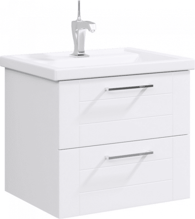 МАНЧЕСТЕР 70 Тумба подвесная, два ящика, белая с раковиной ФОСТЕР 70 (Ш71хВ54хГ46) MAN01072+Фостер 70 