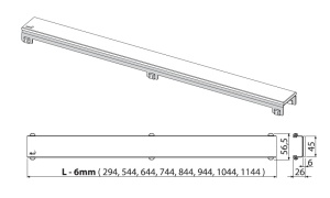 GL1204-850 GLASS - Решетка для водоотводящего желоба (Стекло черное ) в Сочи и Адлере