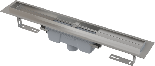 APZ1006-750 Professional - Водоотводящий желоб с порогами для цельной решетки, с вертикальным сливом (сталь)