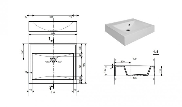 Раковина Эстет Комфорт 59 ФР-00000805 над стиральной машиной Белая в Сочи и Адлере