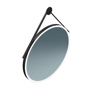 Зеркало круглое 70см. обод черный/ мдф цвет черный матовый  Зеркало круглое 70см. обод черный/ мдф цвет черный матовый