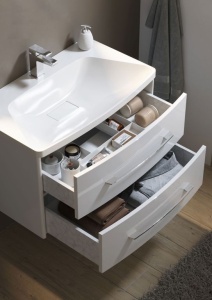 NERINGA 80 Тумба подвесная, два ящика, цвет белый с раковиной NERINGA 80 (Ш80хВ54хГ48) NER0108+Neringa 800  в Сочи и Адлере NERINGA 80 Тумба подвесная, два ящика, цвет белый с раковиной NERINGA 80 (Ш80хВ54хГ48) NER0108+Neringa 800  в Сочи и Адлере