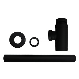 Сифон для раковины AZARIO G 1 1/4, без выпуска, цилиндр, латунь, черный (AZ-108-BL) в Сочи и Адлере