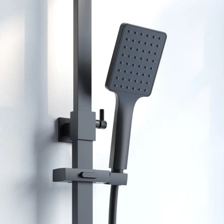 Смеситель с верхним душем, черный, Bild, IDDIS, BILBL1Fi06 в Сочи и Адлере