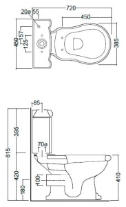 KERASAN Retro Унитаз моноблок слив в стену, цвет белый в Сочи и Адлере KERASAN Retro Унитаз моноблок слив в стену, цвет белый в Сочи и Адлере