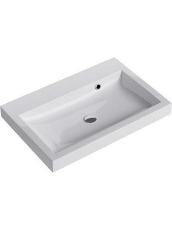 ИНФИНИТИ 60 Тумба подвесная с одним ящиком в белом глянцевом цвете с умывальником из литьевого мрамора ИНФИНИТИ 60 (Ш60хВ45хГ40) в Сочи и Адлере