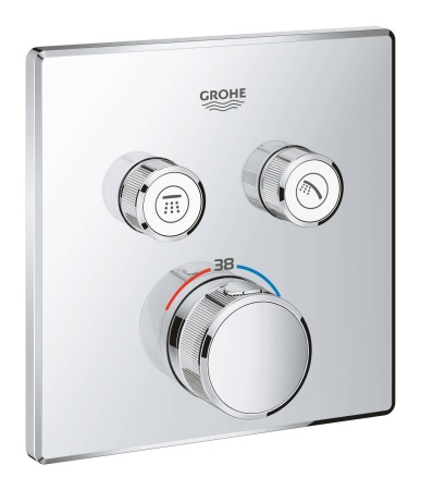 29124000 Внешняя часть термостатического смесителя на 2 выхода GROHE Grohtherm SmartControl, хром 